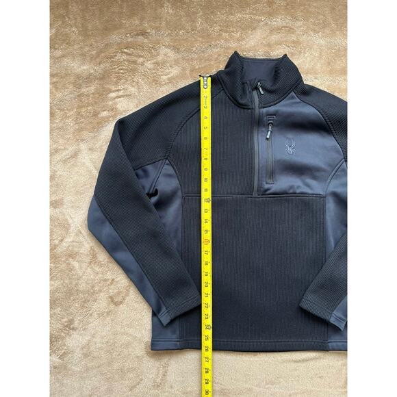 Spyder Black‎ Quarter Zip Sweater Jacket Knit Fleece Men’s Size Medium - Picture 6 of 6